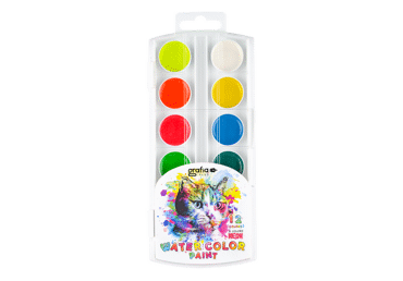 Akvarelis GRAFIA PLUS 12 krāsas