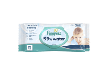 Mitrās salvetes PAMPERS 99% Water 60gab.