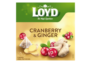 Augļu tēja LOYD dzērveņu-ingvera 20x2g - 2