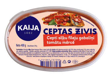 Siļķu filejas gabaliņi tomātu mērcē KAIJA 400g
