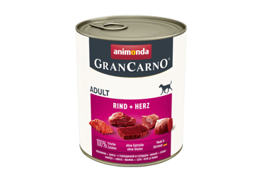 Konservēta suņu barība GRAN CARNO ar liellopa sirdi 800g