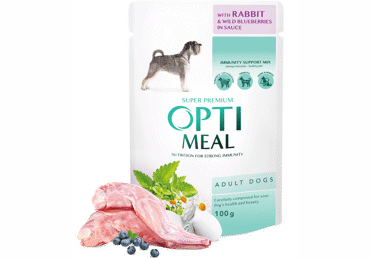 Konservēta barība trusis ogu mērcē suņiem OPTIMEAL 100g - 2