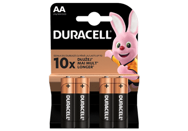 Baterijas DURACELL AA 1.5V LR6 4gab.