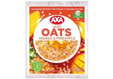 Ātri pagatavojamā auzu pārslu biezputra AXA tropisie augļi 40g