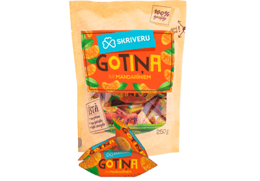 Piena konf.ar mandarīniem SKRĪVERU 250g