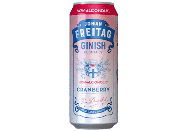Alkoholiskais kokteilis J.FREITAG Ginger Cranberry b/a 0% 0,5L sk.D