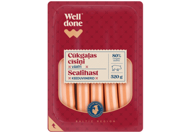 Cūkgaļas cīsiņi WELL DONE 520g