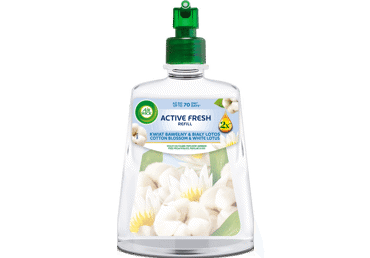 Gaisa atsvaidzinātāja rezerve AIRWICK Active Fresh Cotton Blossom & White Lotus 228ml