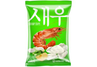 Garneļu čipši ar ķiploku sviestu SHRIPS 50g