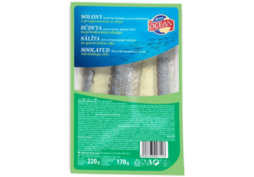 Siļķu fileja sālīta eļļā ar garšvielām WIDE OCEAN 220g