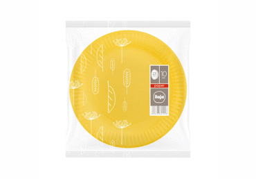 Dzelteni papīra šķīvji ILAJA 10gab.23cm