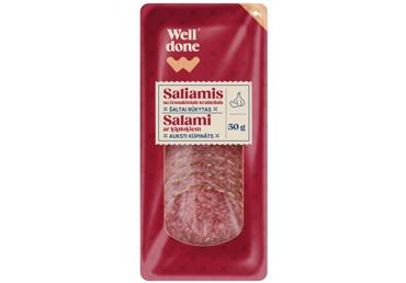 Auksti kūpināta salami desa ar ķiplokiem WELL DONE 50g