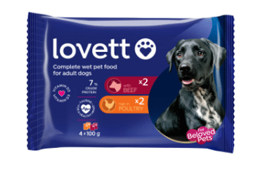 Kons.suņu bar.LOVETT mājp. liell. 4x100g