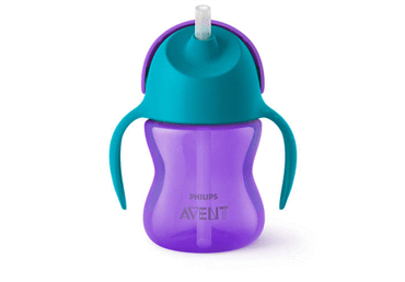 Māc.krūz AVENT ar salmiņu 9M+lillā 200ml