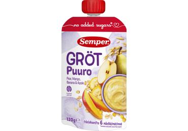 Biezenis SEMPER graudu-bumbieru-mango-banānu-ābolu 6+ 120g