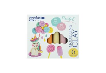 Plastilīns GRAFIA PLUS 6 pasteļkrāsas