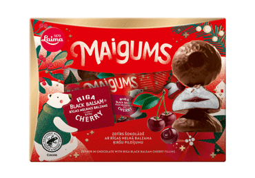Zefīrs šokolādē Maigums ar Rīgas Melnā Balzāma un ķiršu pildījumu LAIMA 185g - 1