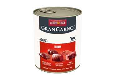 Konservēta suņu barība GRAN CARNO ar liellopa gaļu 800g