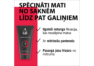 Matu veidošanas želeja TAFT Power Activity 150ml - 3
