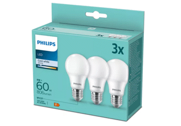 LED spuldzes A60 60W E27 Phillips 3gab