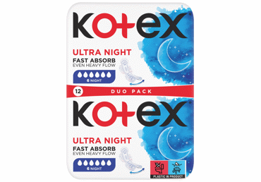 Higiēniskās paketes KOTEX Ultra Night 12gab.