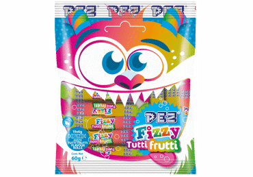 Pastilas Fizzy PEZ Tutti Frutti 60g