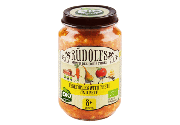 BIO biezenis RŪDOLFS dārzeņi-makaroni-jaunlops 8+ 190g