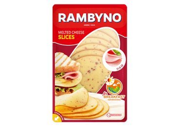 Kausēts siers šķēlēs RAMBYNO ar šķiņķi 150g