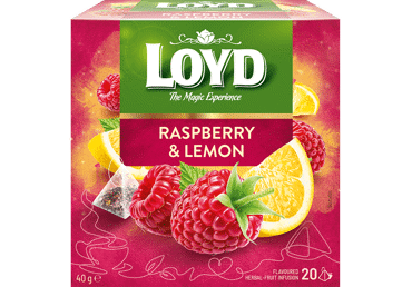 Augļu tēja LOYD aveņu-citronu garša 20x2g