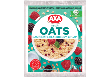 Ātri pagatavojamā auzu pārslu biezputra AXA avenes un kazenes 40g