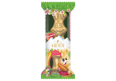 Baltās šokolādes figūriņa zaķis ar zemeņu pildījumu HEIDI 45g