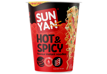 Ātri pagatavojamas nūdeles SUN YAN asa garša 65g