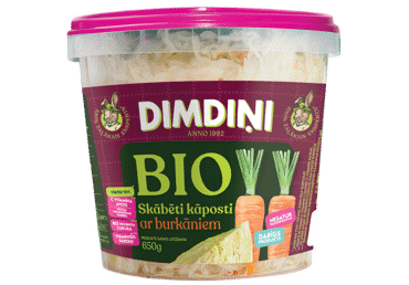 Kāposti BIO skābēti ar burkāniem DIMDIŅI 650g