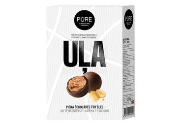 Piena šokolādes trifeles zemesriekstu krēma Uļa PURE CHOCOLATE 133g - 1