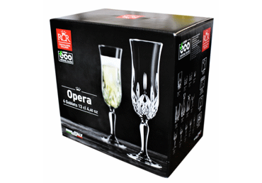 Šampanieša glāzes Opera RCR 130ml 6gab.