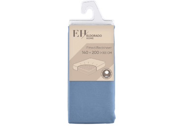 Palags ar gumiju 140x200+30cm zils