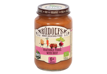 Biezenis RŪDOLFS BIO dārzeņi-jaunlopa gaļa6+ 190g