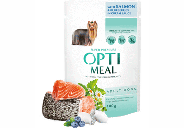 Konservēta barība lasis melleņu mērcē suņiem OPTIMEAL 100g - 2