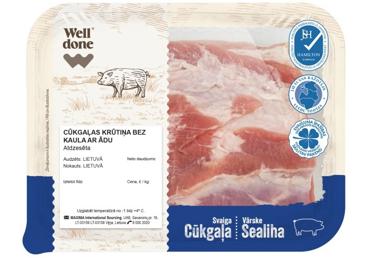 Cūkgaļas krūtiņa bez kaula ar ādu WELL DONE fas.