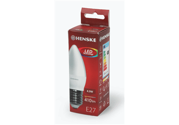 LED spuldze C37 E27 4,9W 410lm HENSKE