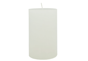 Rustik cilindrsvece balta 7x12cm