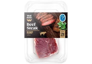 Briedināts liellopa Rump steiks WELL DONE 220g