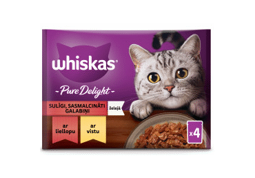 Kaķu barība WHISKAS Pure Delight gaļa 4x85g