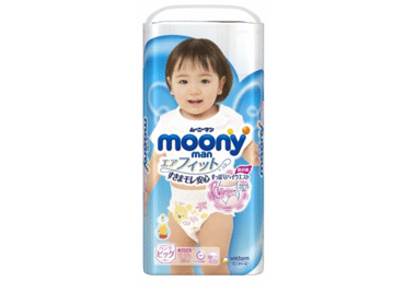 Autiņbiksītes MOONY girl XL 12-22kg 38gab.