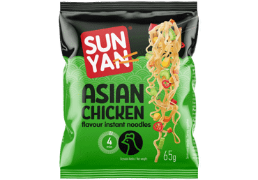 Ātri pagatavojamas nūdeles SUN YAN ar Āzijas vistas garšu 65g