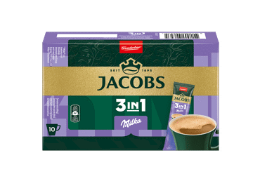 Šķīstošās kafijas dzēriens 3in1 JACOBS Milka 10x12,4g