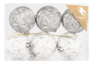 Plastmasas Ziemassvētku eglītes rotājumi 6gab.6cm - 2