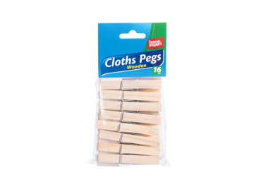 Veļas knaģi HOME EXPERT koka 16gab.