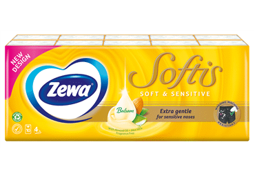 Kabatlakatiņi ZEWA Softis Sensitive 4kātas 10x9gb