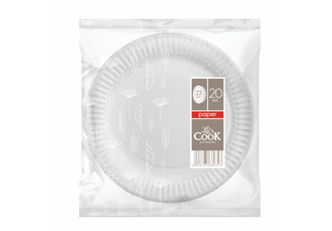 Vienreizl.šķīvji balti ILAJA 20gab.23cm